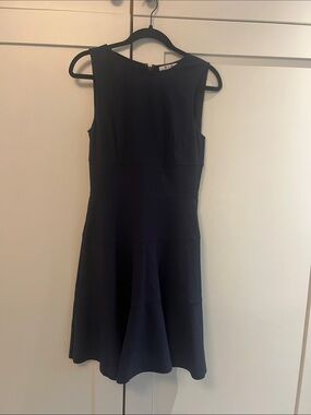 Three Dots Navy Sleeveless Flared Mini Dress